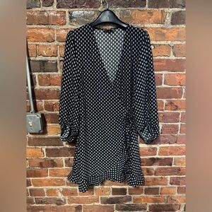 LOFT Black and White Patterned Romper